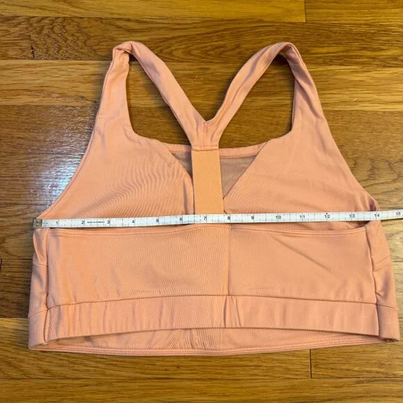 Gymshark V-neck Mesh Panel Sports Bra Peachy/Orange - Size XL Y-Back - Picture 5 of 6